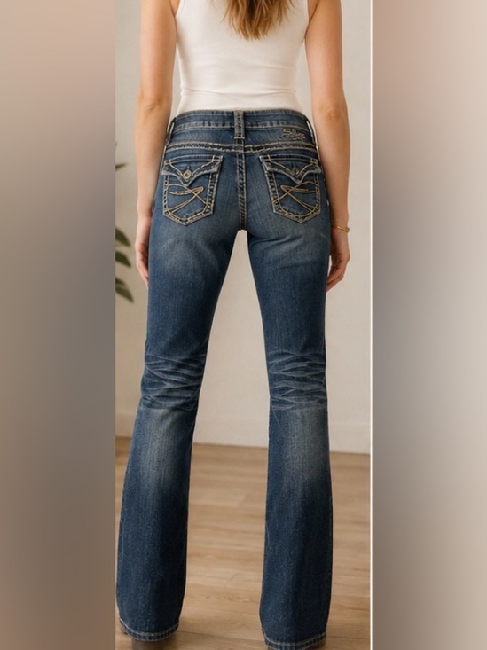 Silver Jeans Denim - Silver Jeans McKenzie Slim Bootcut Jeans – W29/L31 – Low Rise